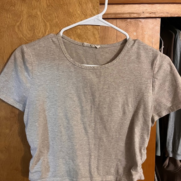 Live Sozy Oatmeal Annalee Cinched Crop Tee - Picture 6 of 8